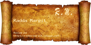 Radda Margit névjegykártya